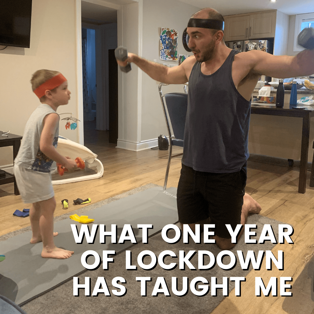 lifting weights with my son during a pandemic lockdown